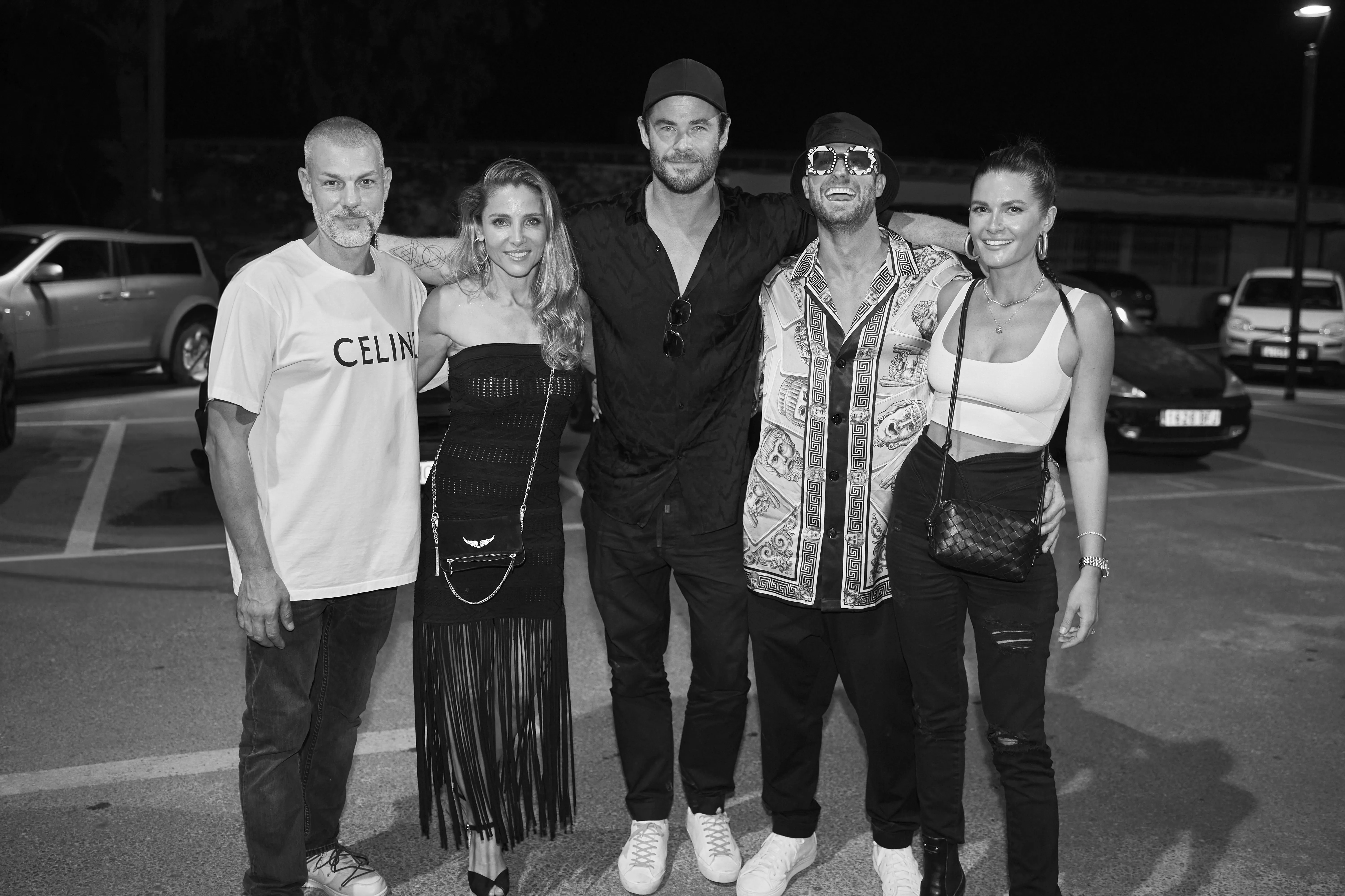 Yann Pissenem with FISHER, Chloe Fisher, Elsa Pataky and Chris Hemsworth at Hï Ibiza