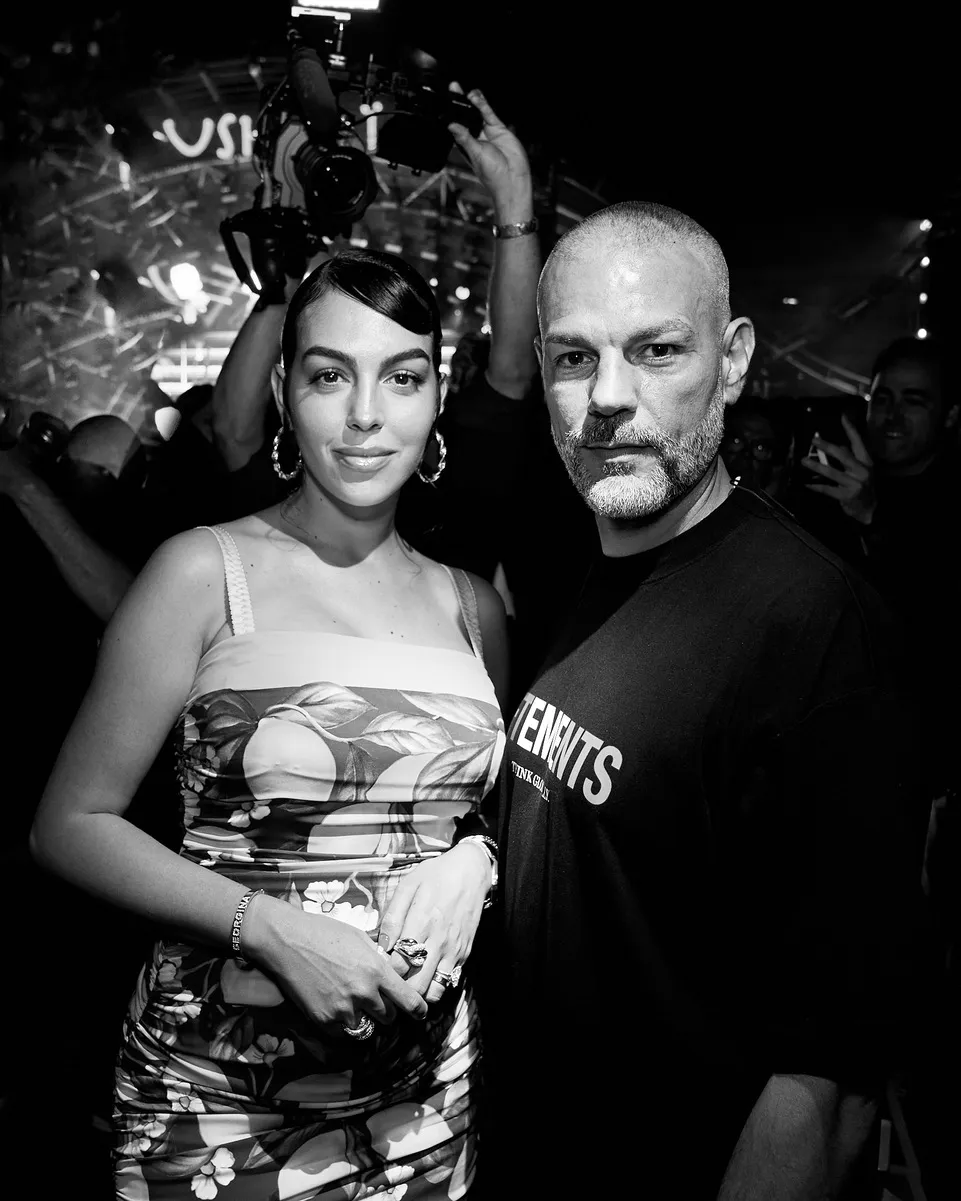 Yann Pissenem with Georgina Rodriguez backstage at Ushuaïa Ibiza