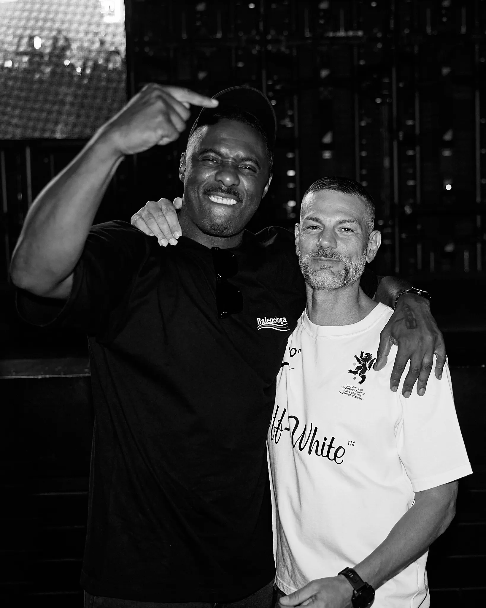 Yann Pissenem with Idris Elba backstage at Ushuaïa Ibiza