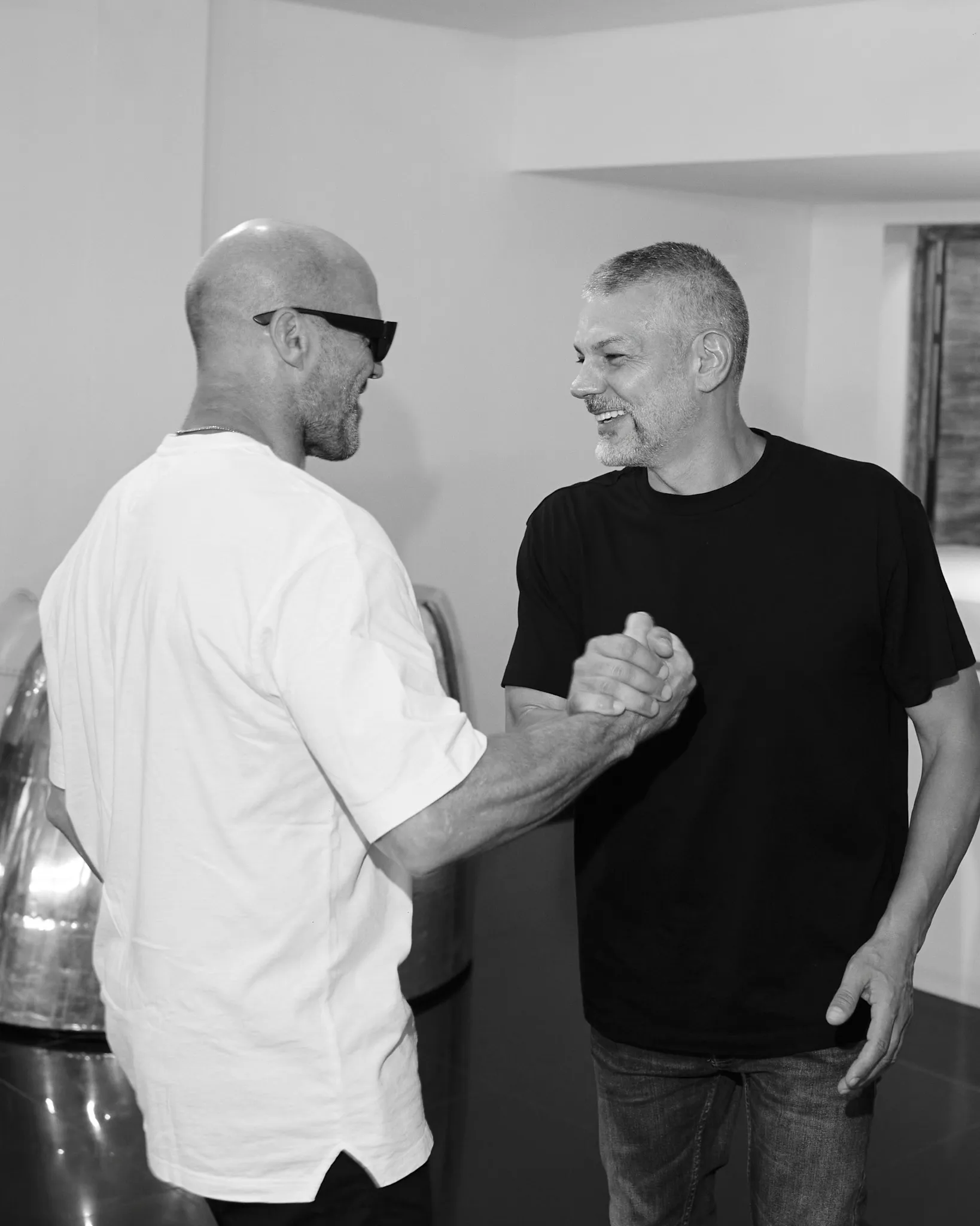 Yann Pissenem with Jason Statham backstage at Ushuaïa Ibiza