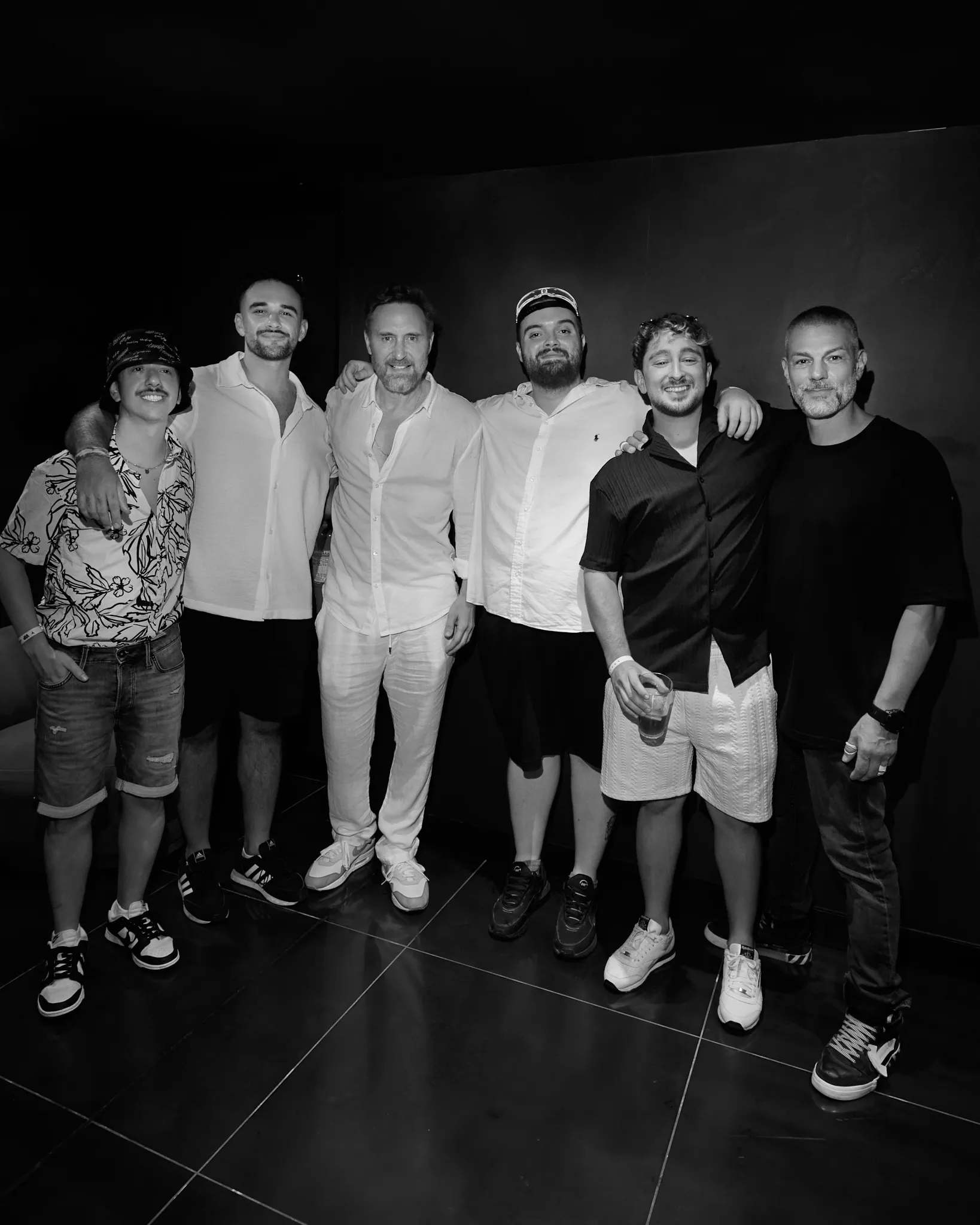 Yann Pissenem with Knekro, David Guetta, Ibai and Spursito backstage at Ushuaïa Ibiza