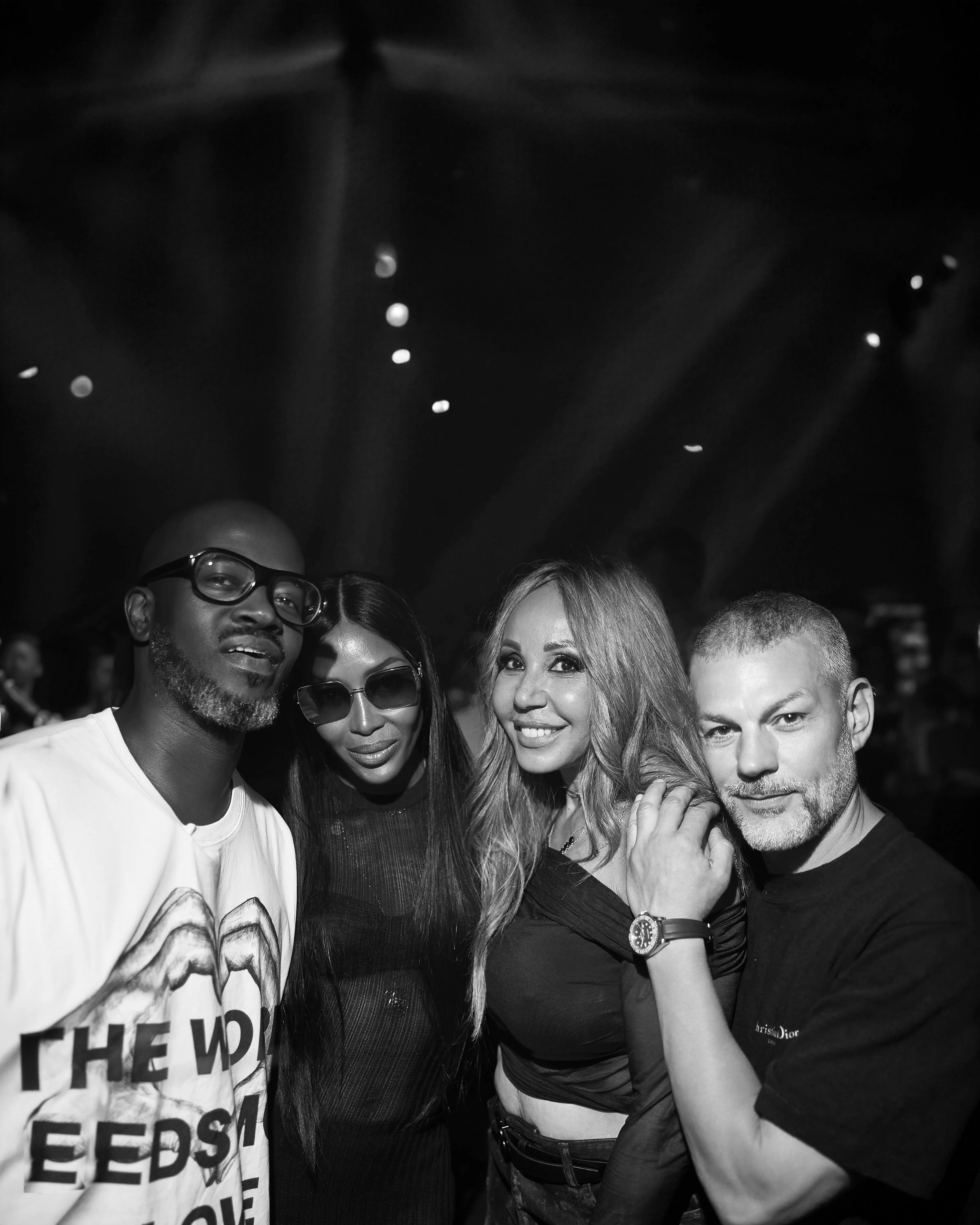 Yann Pissenem with Naomi Campbell, Cathy Guetta and Black Coffee at Hï Ibiza