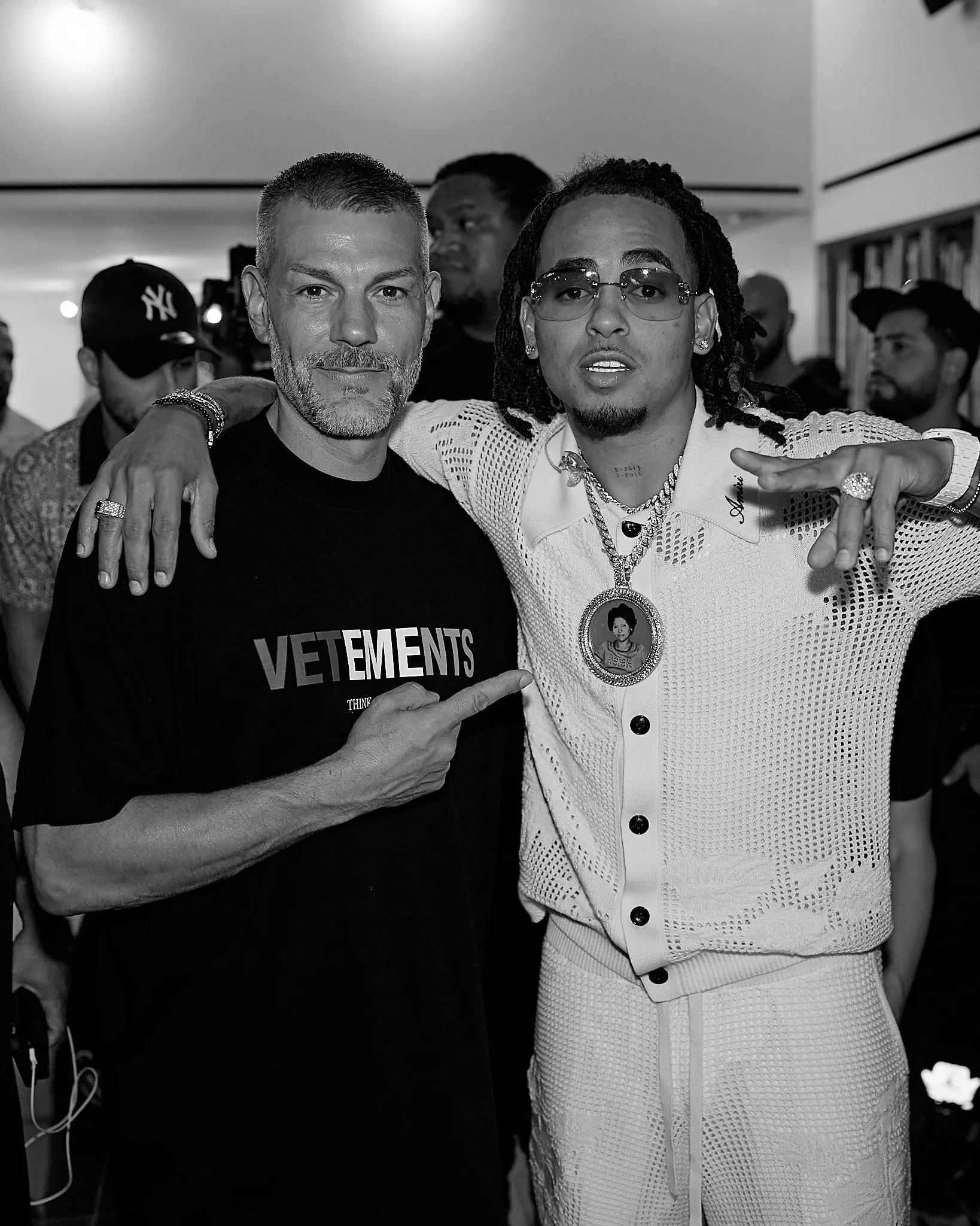 Yann Pissenem with Ozuna backstage at Ushuaïa Ibiza