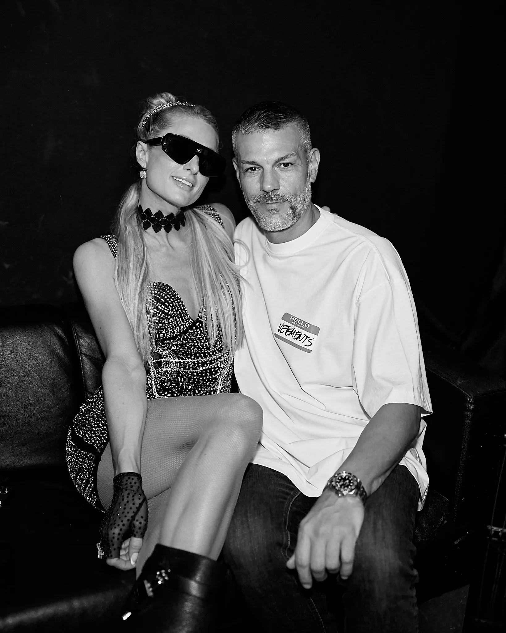 Yann Pissenem with Paris Hilton backstage at Ushuaïa Ibiza